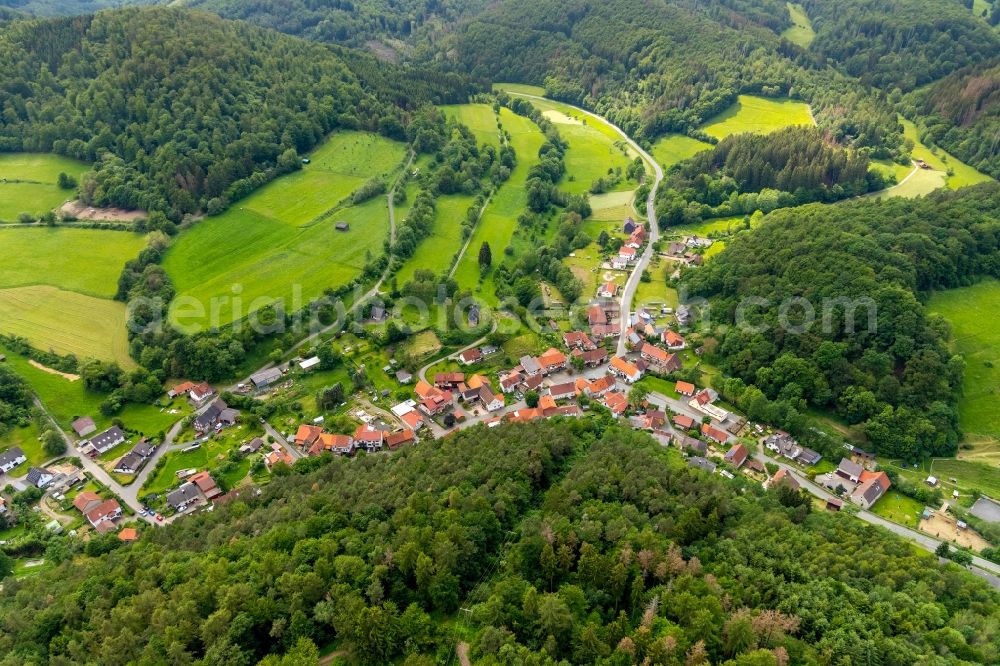 Frebershausen from above - Village view in Frebershausen in the state Hesse, Germany