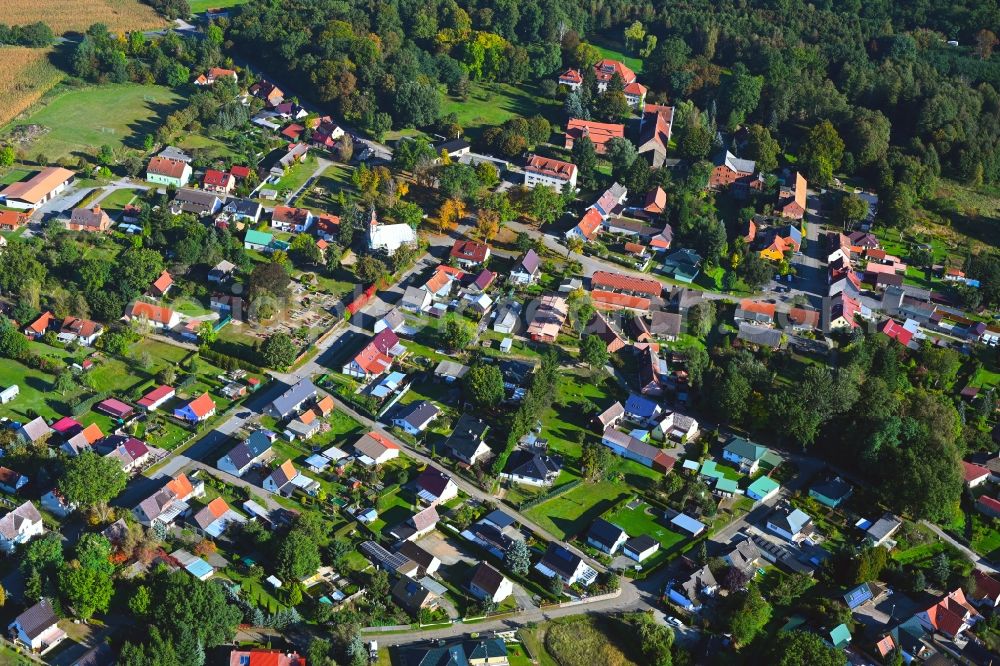 Aerial image Fretzdorf - Village view in Fretzdorf in the state Brandenburg, Germany