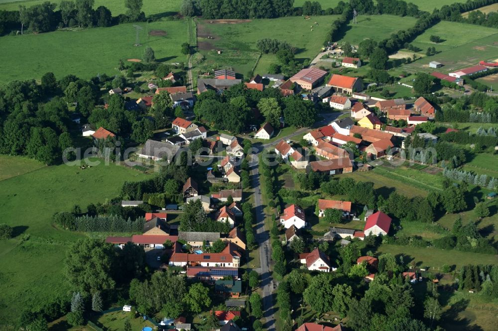 Aerial image Friesack - Village view of Friesack in the state Brandenburg