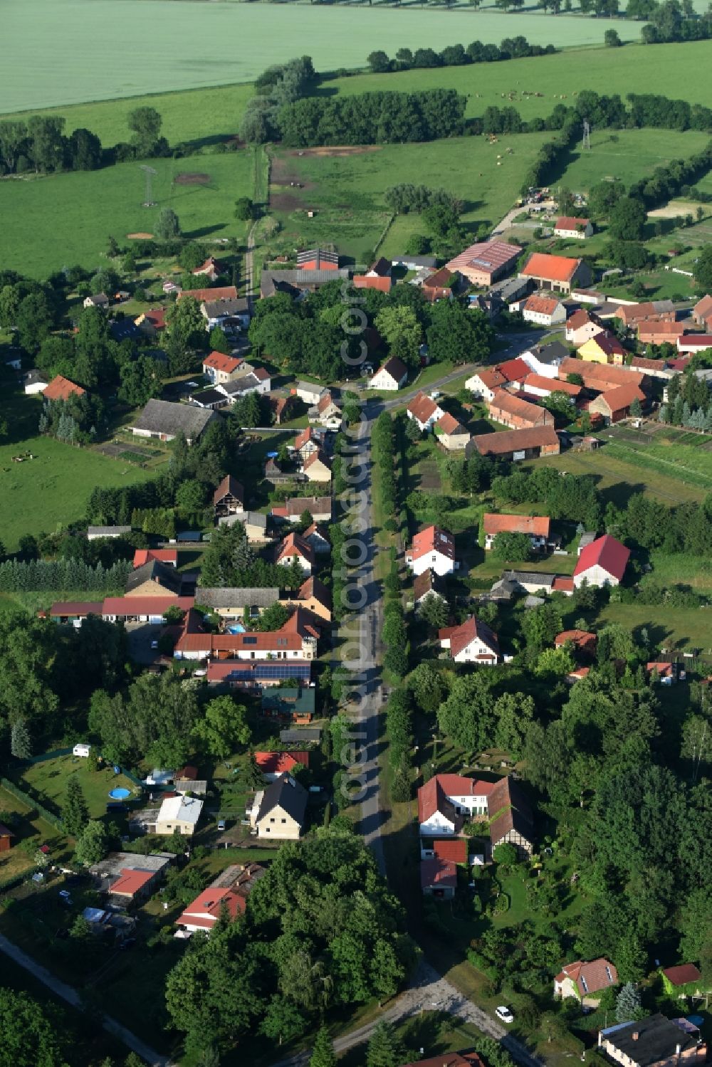 Aerial photograph Friesack - Village view of Friesack in the state Brandenburg