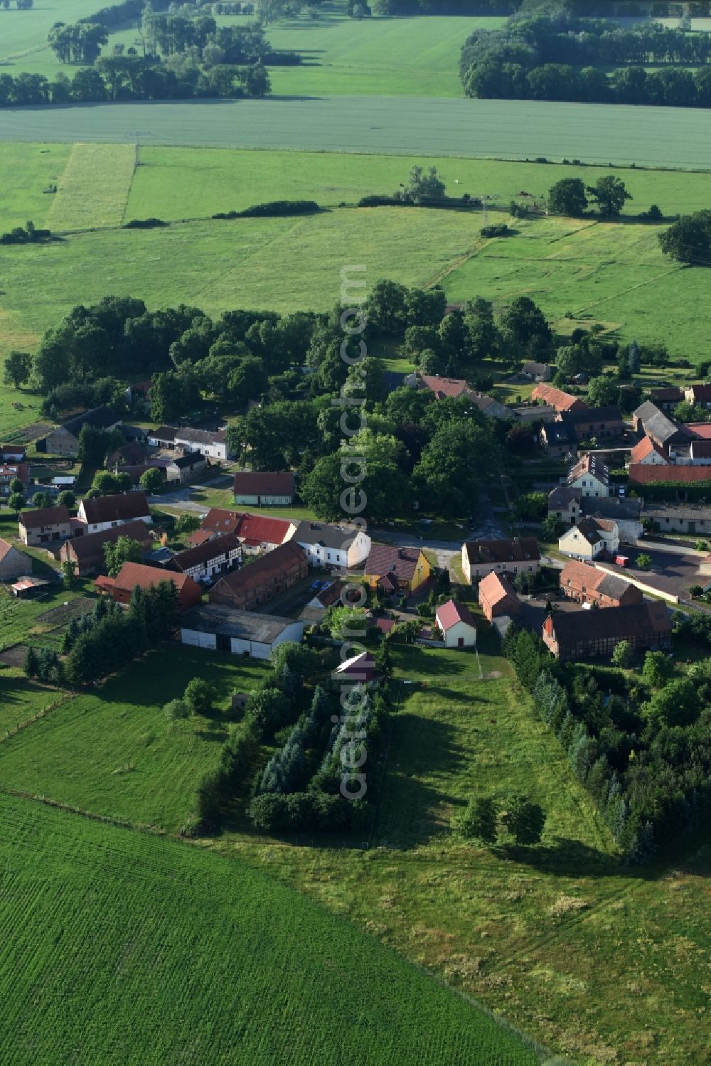 Friesack from above - Village view of Friesack in the state Brandenburg