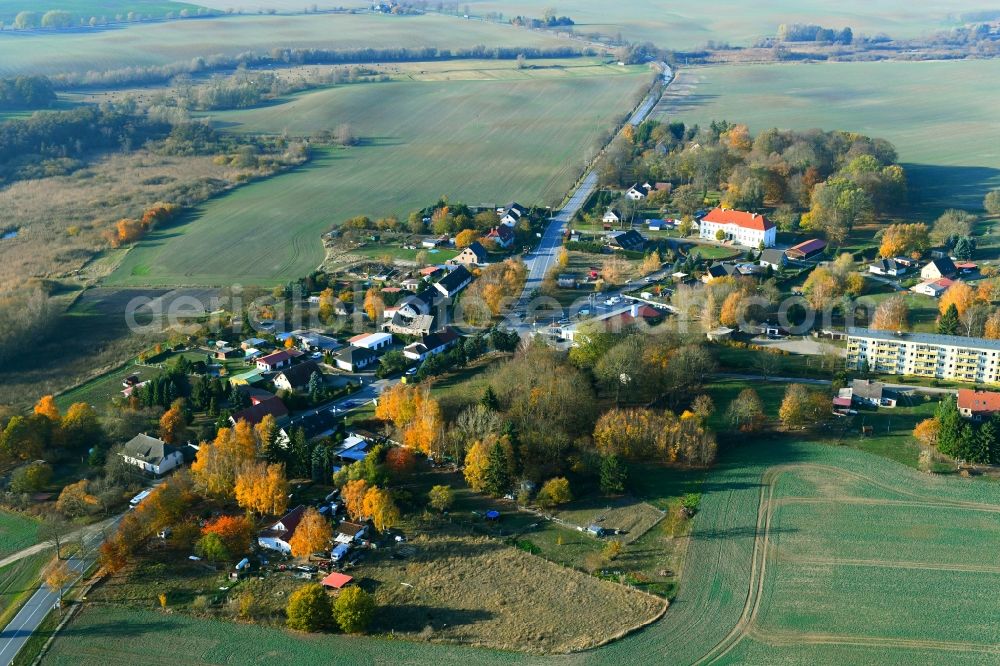 Gädebehn from above - Village view in Gaedebehn in the state Mecklenburg - Western Pomerania, Germany