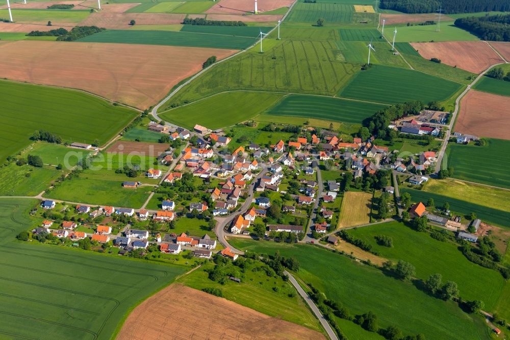 Gembeck from above - Village view in Gembeck in the state Hesse, Germany