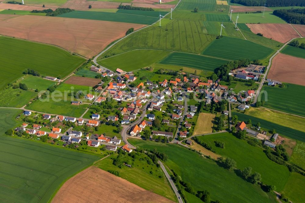 Gembeck from the bird's eye view: Village view in Gembeck in the state Hesse, Germany