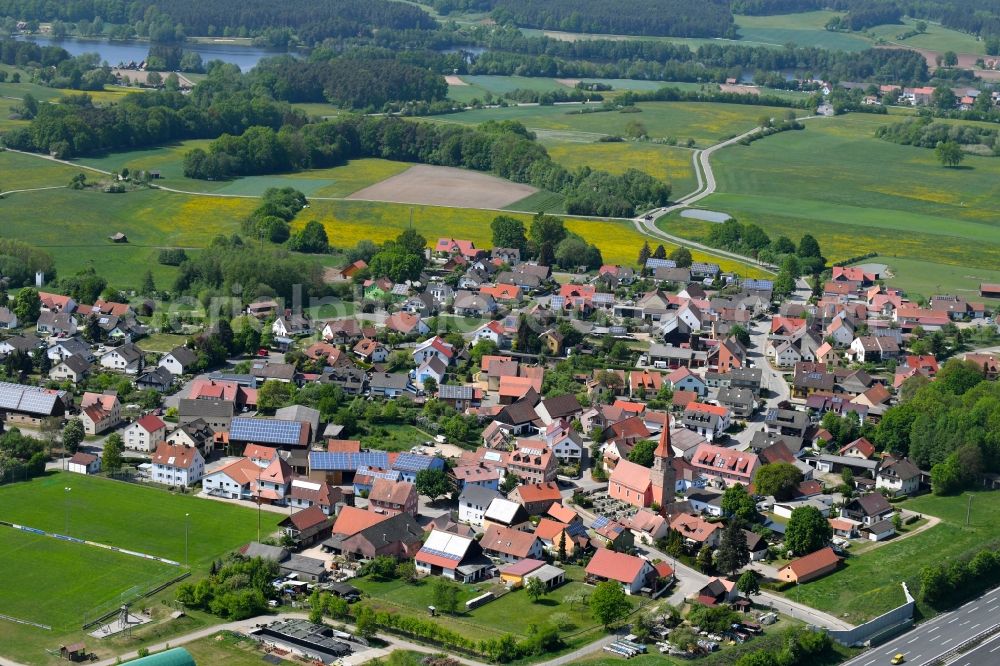 Aerial image Göggelsbuch - Village view in Goeggelsbuch in the state Bavaria, Germany