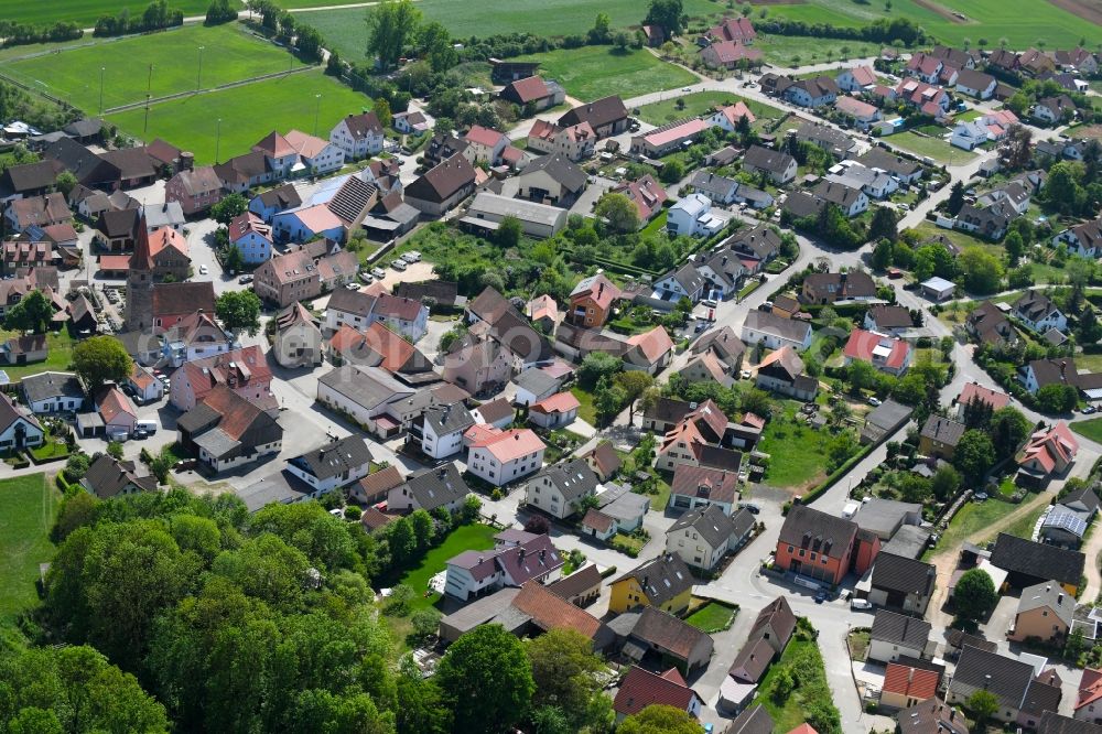 Aerial photograph Göggelsbuch - Village view in Goeggelsbuch in the state Bavaria, Germany