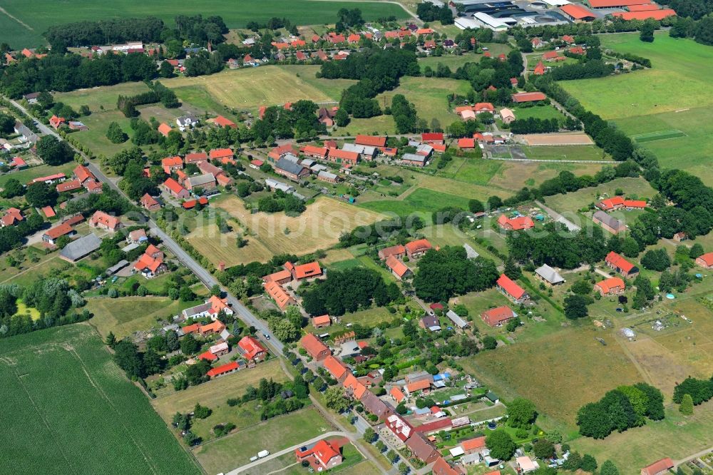 Aerial image Glaisin - Village view in Glaisin in the state Mecklenburg - Western Pomerania, Germany