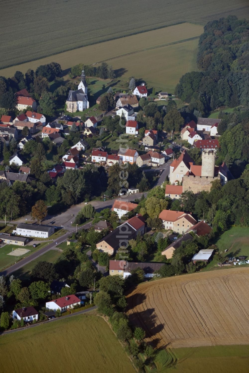 Aerial photograph Gnandstein - Village view of Gnandstein in the state Saxony