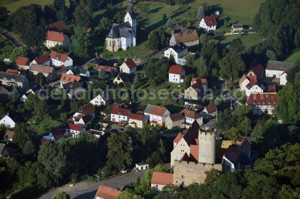 Gnandstein from the bird's eye view: Village view of Gnandstein in the state Saxony