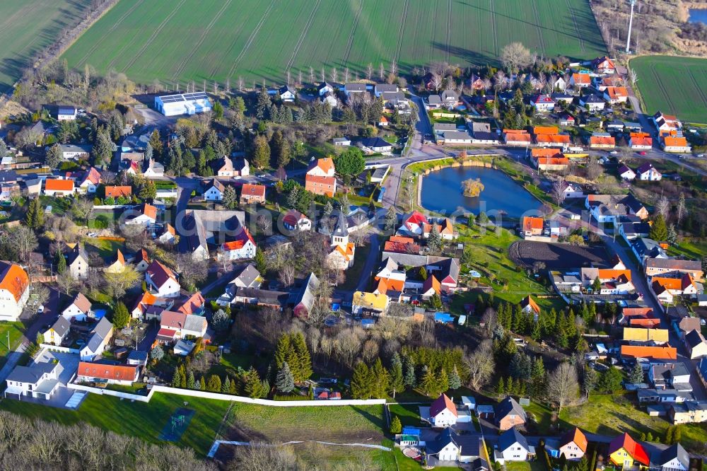 Aerial image Gnetsch - Village view in Gnetsch in the state Saxony-Anhalt, Germany