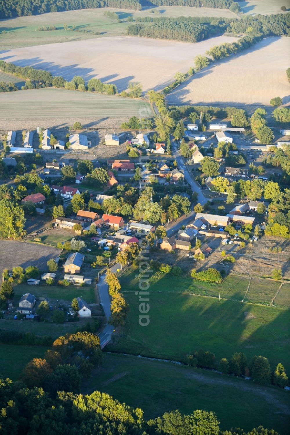 Aerial image Gorlosen - Village view in Gorlosen in the state Mecklenburg - Western Pomerania, Germany