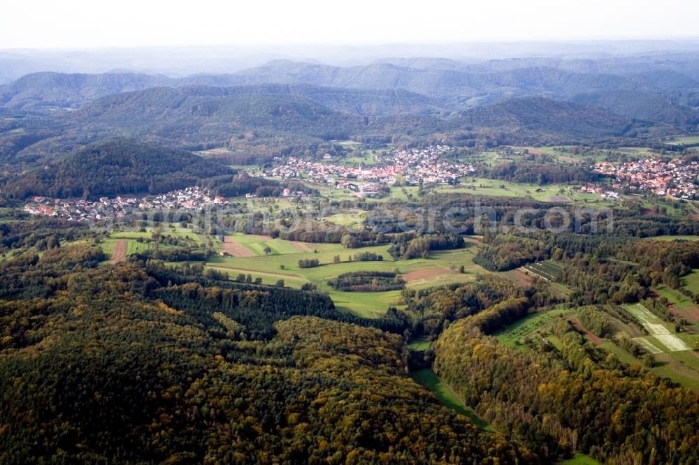 Gossersweiler-Stein from above - Village view in Gossersweiler-Stein in the state Rhineland-Palatinate