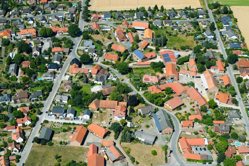 Grassel from above - Village view in Grassel in the state Lower Saxony, Germany