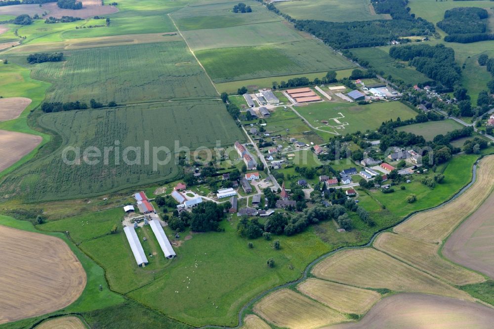 Aerial image Postlow - Village view of Goerke in Postlow in the state Mecklenburg - Western Pomerania