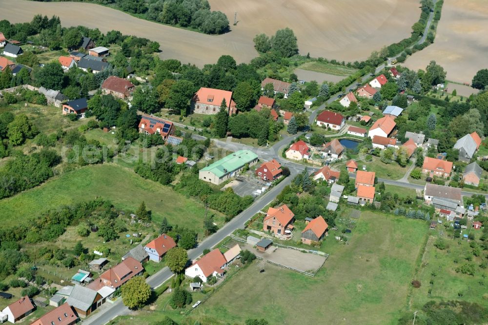 Aerial photograph Grünow - Village view of Gruenow in the state Mecklenburg - Western Pomerania