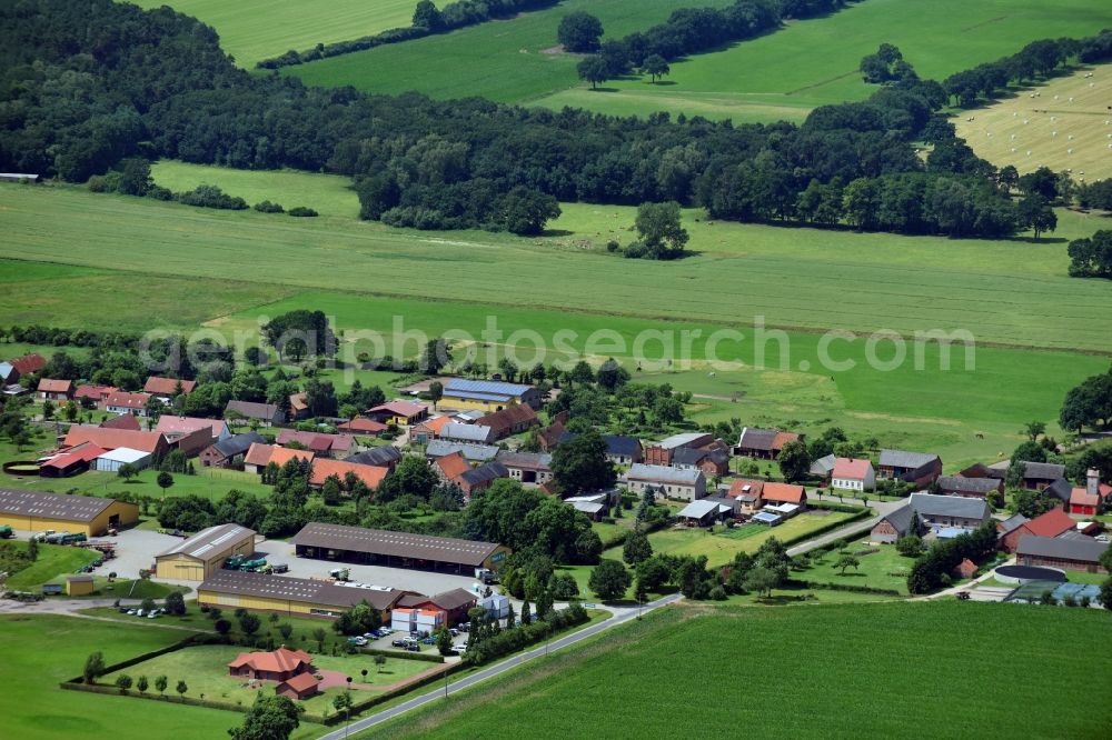 Aerial image Gross Gottschow - Village view in Gross Gottschow in the state Brandenburg, Germany