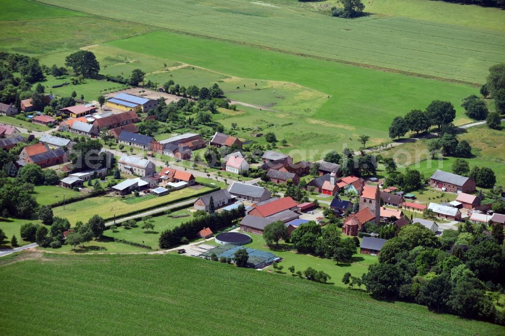 Aerial photograph Gross Gottschow - Village view in Gross Gottschow in the state Brandenburg, Germany