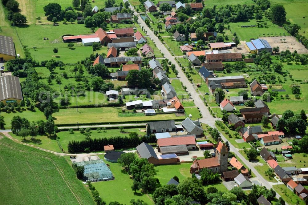 Gross Gottschow from above - Village view in Gross Gottschow in the state Brandenburg, Germany