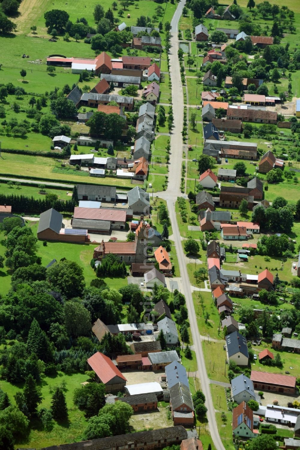 Aerial image Gross Gottschow - Village view in Gross Gottschow in the state Brandenburg, Germany