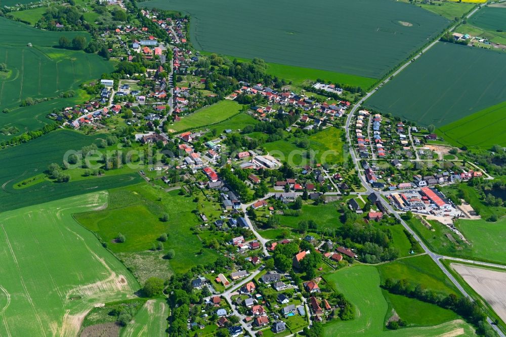 Aerial image Groß-Wokern - Village view on L11 in Gross-Wokern in the state Mecklenburg - Western Pomerania, Germany