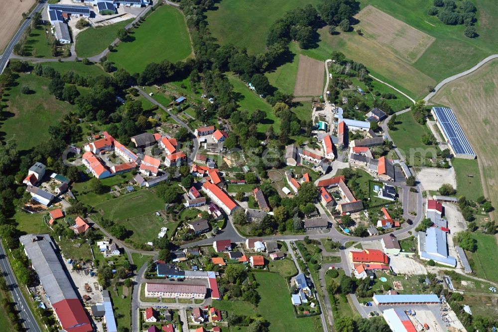 Großstolpen from above - Village view in Grossstolpen in the state Saxony, Germany