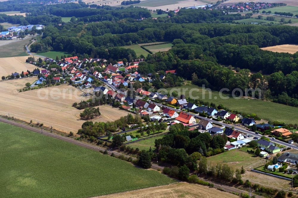 Grubnitz from the bird's eye view: Village view in Grubnitz in the state Saxony, Germany