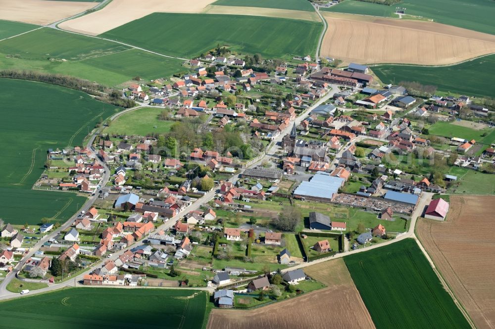 Le Hamel from above - Village view of Le Hamel in Nord-Pas-de-Calais Picardy, France