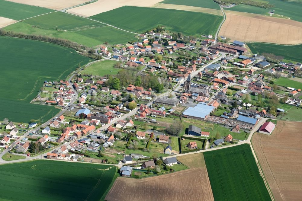 Aerial image Le Hamel - Village view of Le Hamel in Nord-Pas-de-Calais Picardy, France