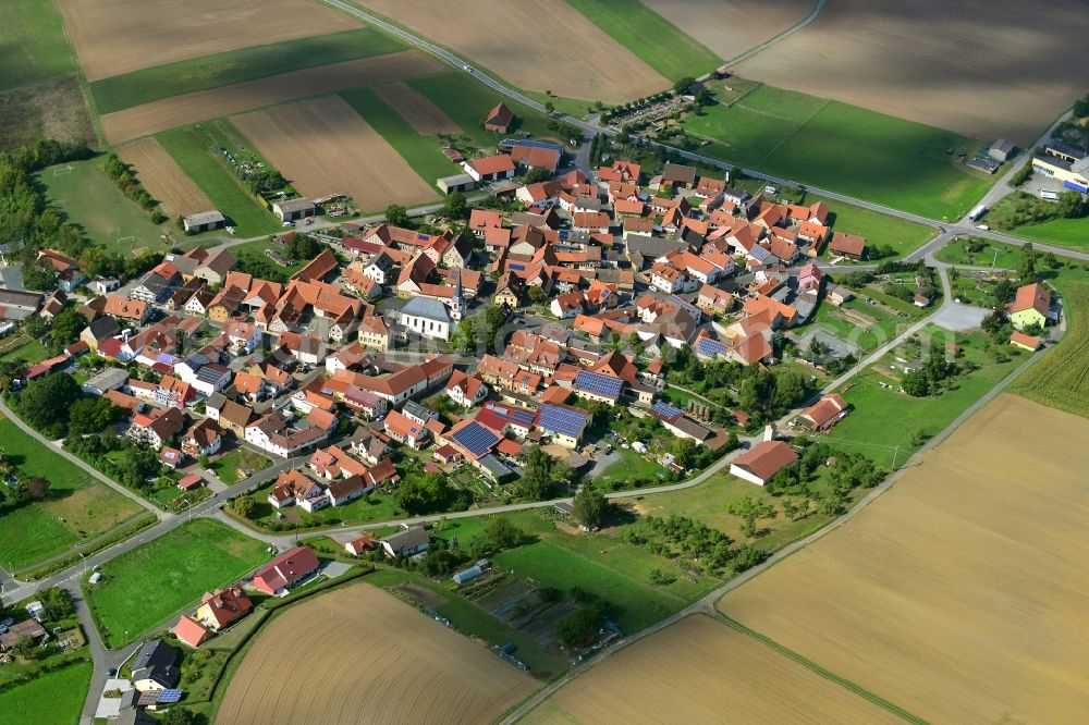 Aerial image Happertshausen - Village view of Happertshausen in the state Bavaria