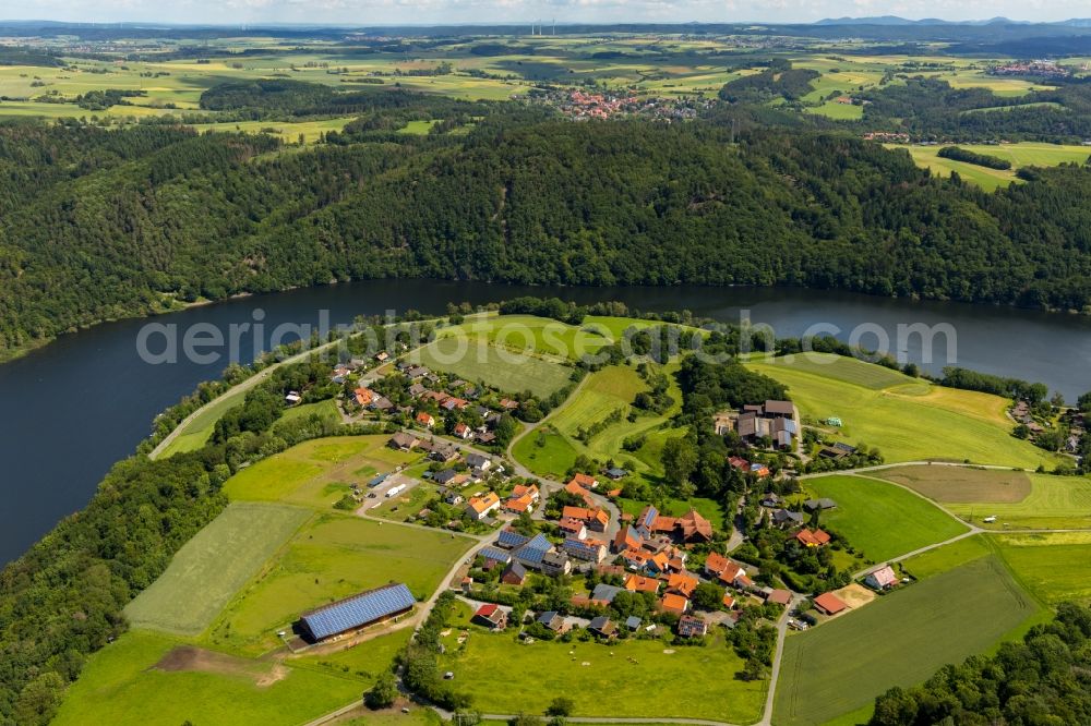 Aerial image Harbshausen - Village view in Harbshausen in the state Hesse, Germany