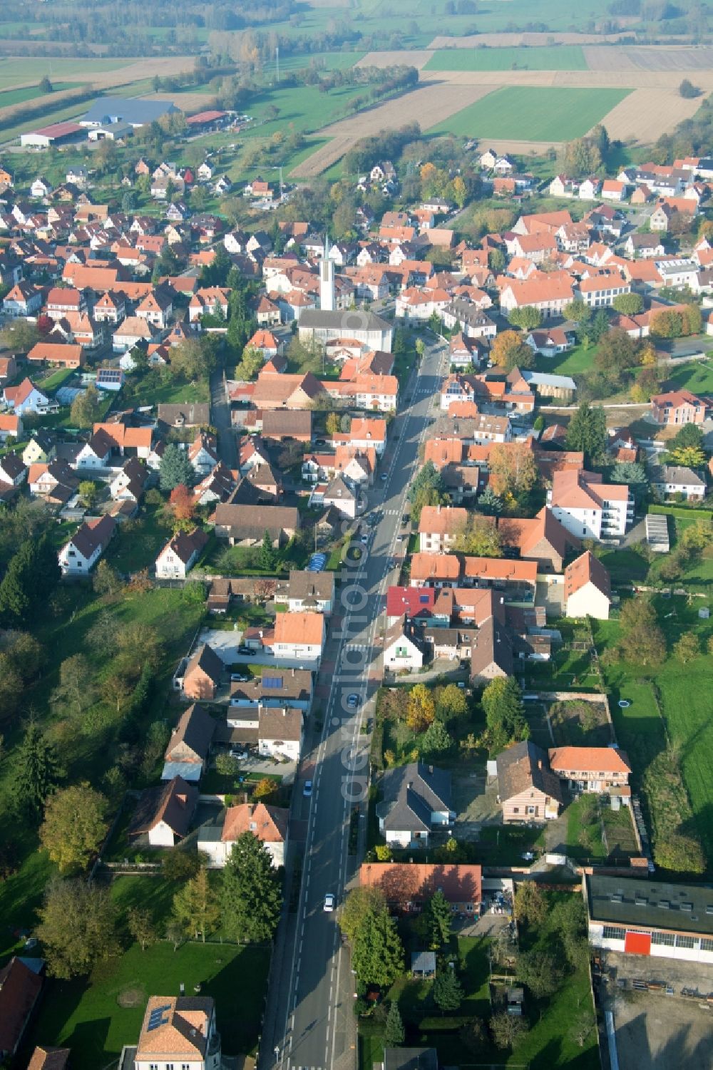 Aerial photograph Hatten - Village view in Hatten in Grand Est, France