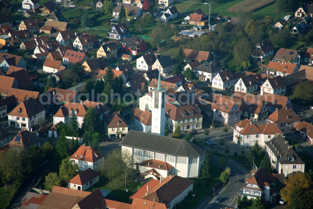 Hatten from the bird's eye view: Village view in Hatten in Grand Est, France