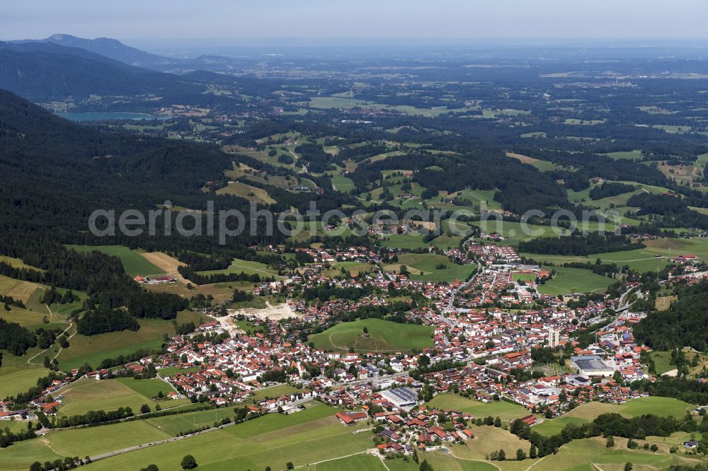 Hausham from above - Village view in Hausham in the state Bavaria, Germany