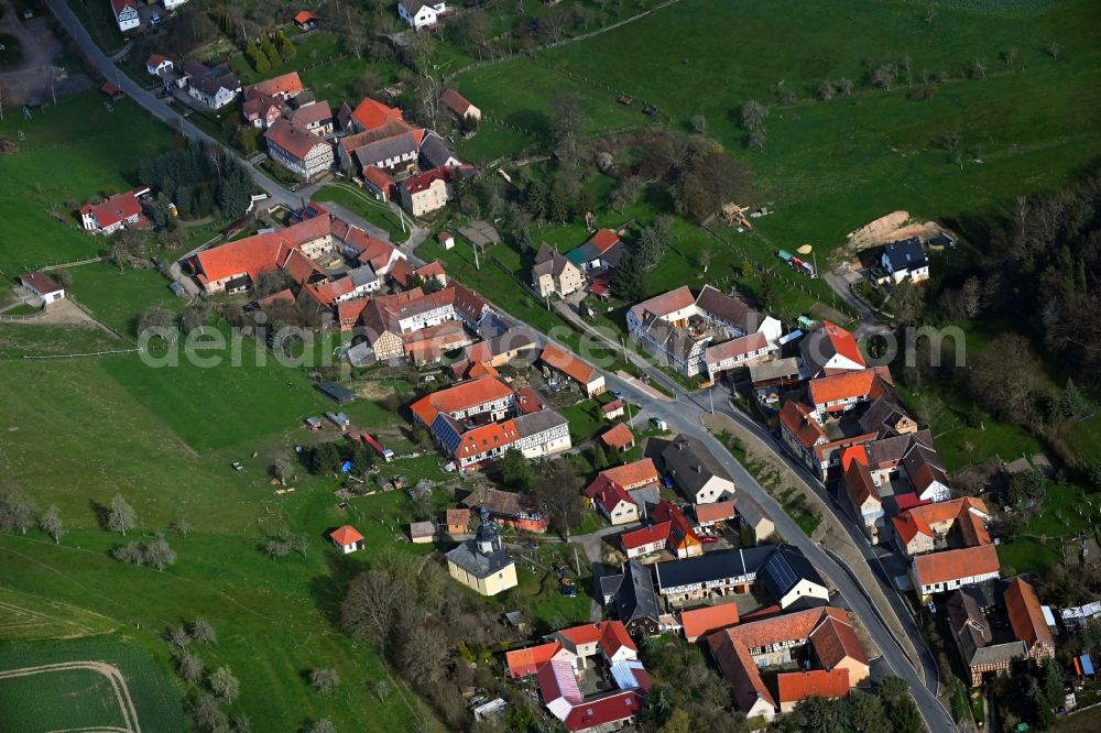 Aerial photograph Hellborn - Village view in Hellborn in the state Thuringia, Germany