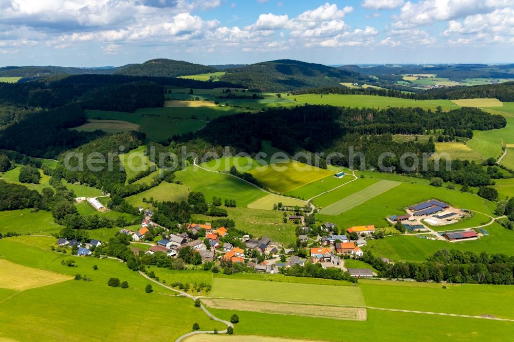 Aerial image Hemmighausen - Village view in Hemmighausen in the state Hesse, Germany