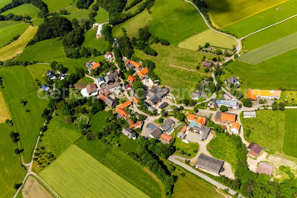 Hemmighausen from above - Village view in Hemmighausen in the state Hesse, Germany