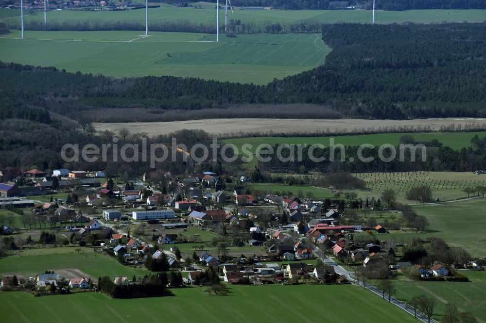 Aerial image Höhenland - Village view of Hoehenland in the state Brandenburg