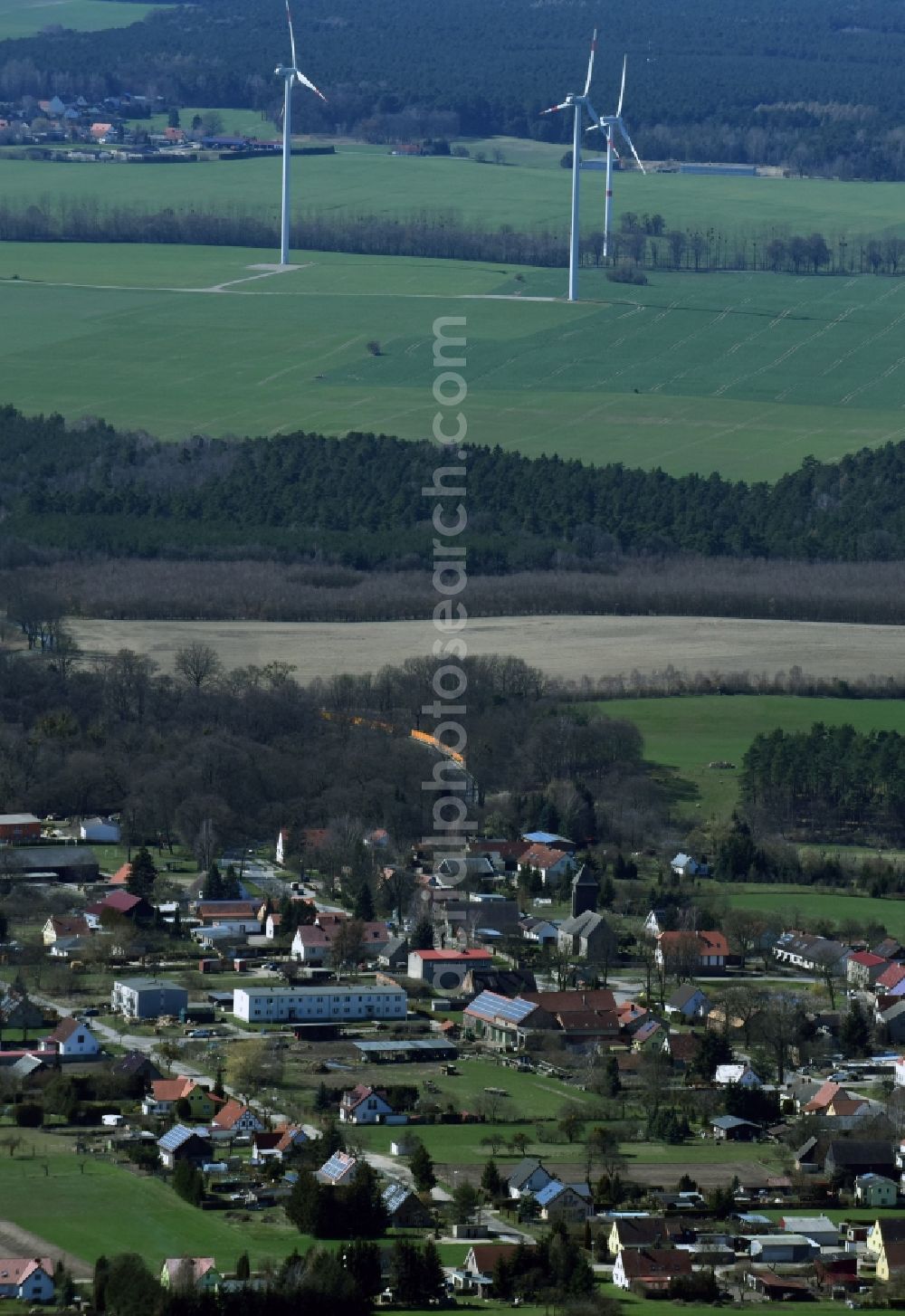 Aerial photograph Höhenland - Village view of Hoehenland in the state Brandenburg