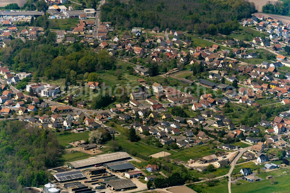 Aerial image Hilsenheim - Village view in Hilsenheim in Grand Est, France