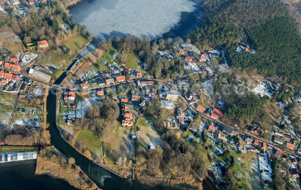 Fürstenberg/Havel from above - Village view in Fuerstenberg/Havel in the state Brandenburg, Germany