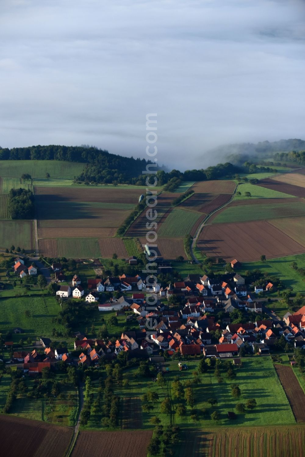 Aerial image Hitzerode - Village view in Hitzerode in the state Hesse, Germany