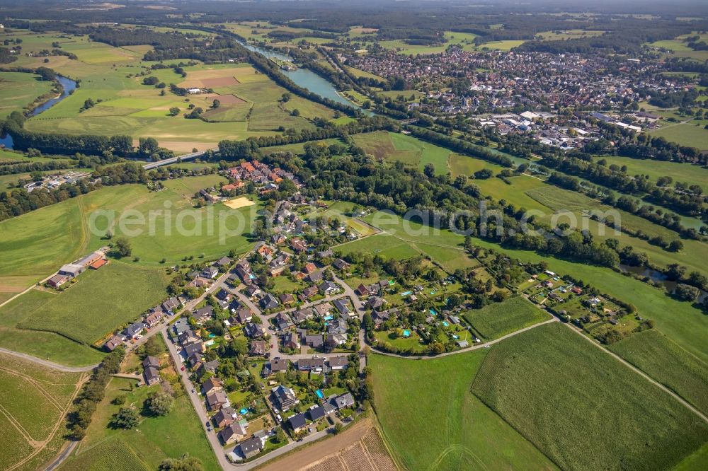 Aerial photograph Hünxe - Village view in Huenxe in the state North Rhine-Westphalia, Germany