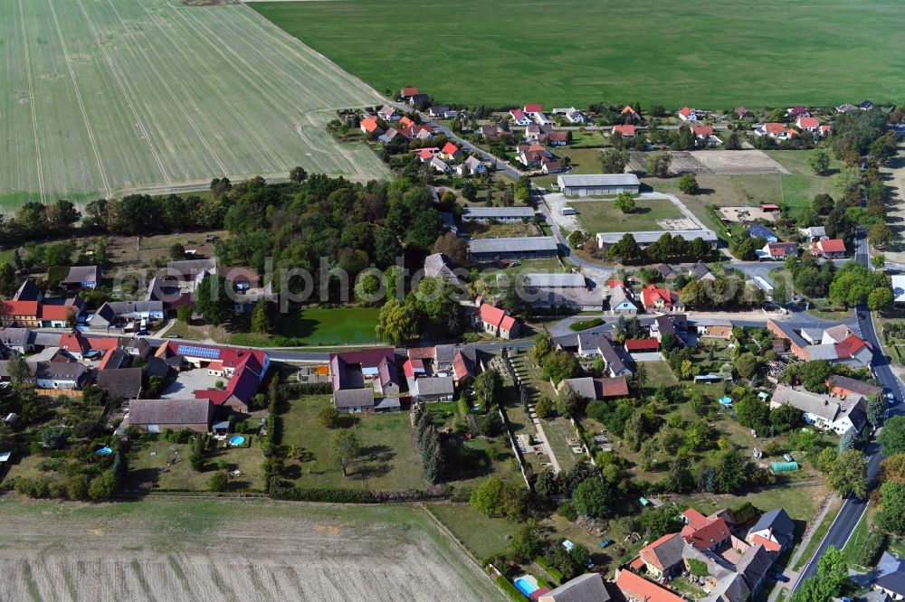 Aerial image Hohenalsdorf - Village view in Hohenalsdorf in the state Brandenburg, Germany