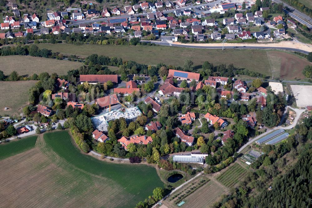 Hohenroth from above - Village view in Hohenroth in the state Bavaria, Germany