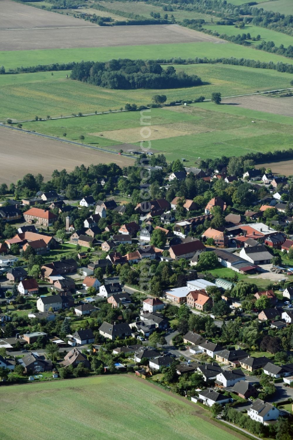 Hordorf from the bird's eye view: Village view of Hordorf in the state Lower Saxony