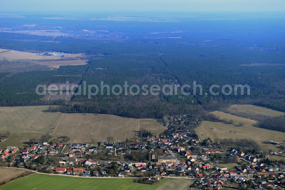 Hortwinkel from above - Village view in Hortwinkel in the state Brandenburg, Germany