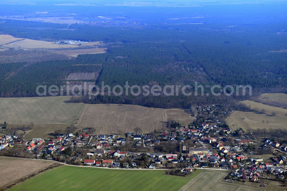 Hortwinkel from the bird's eye view: Village view in Hortwinkel in the state Brandenburg, Germany