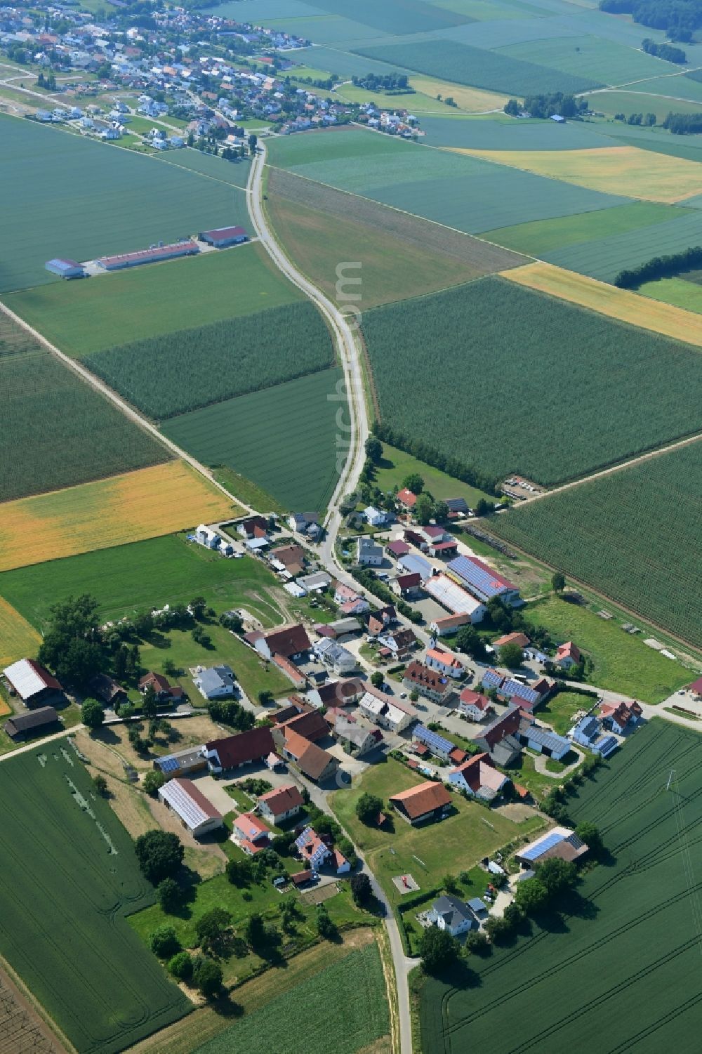 Aerial image Imbath - Village view in Imbath in the state Bavaria, Germany