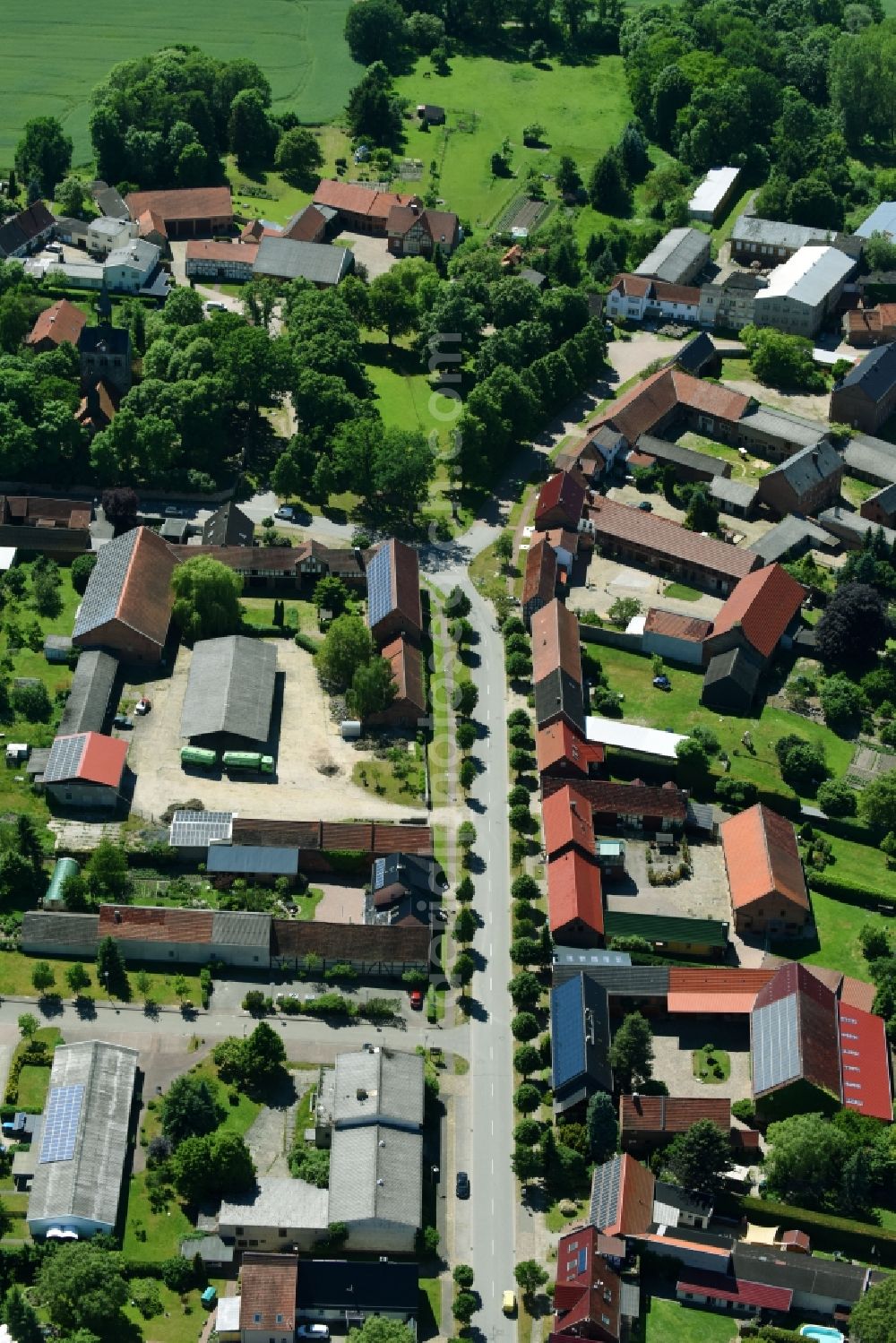 Jeetze from above - Village view in Jeetze in the state Saxony-Anhalt, Germany