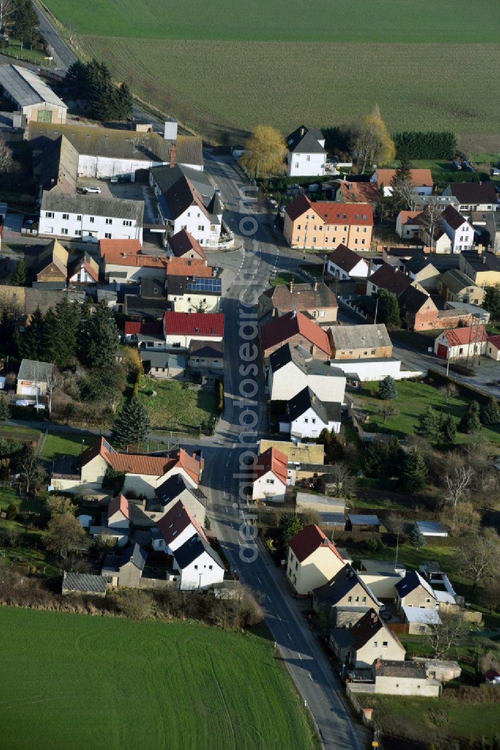 Jesewitz from above - Village view of Jesewitz in the state Saxony